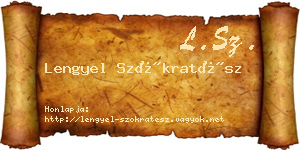 Lengyel Szókratész névjegykártya
